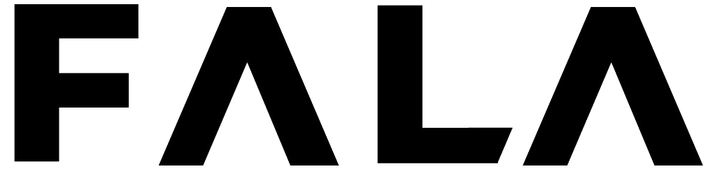 FALA official wordmark (black, open A)
