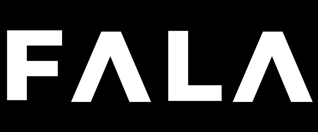 FALA official wordmark on black (solid)